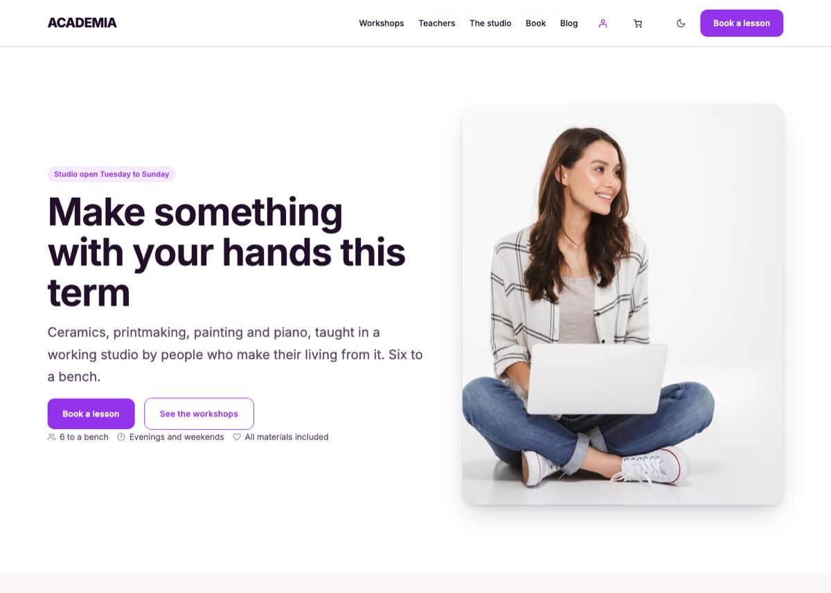 The Arts & music studio starter site