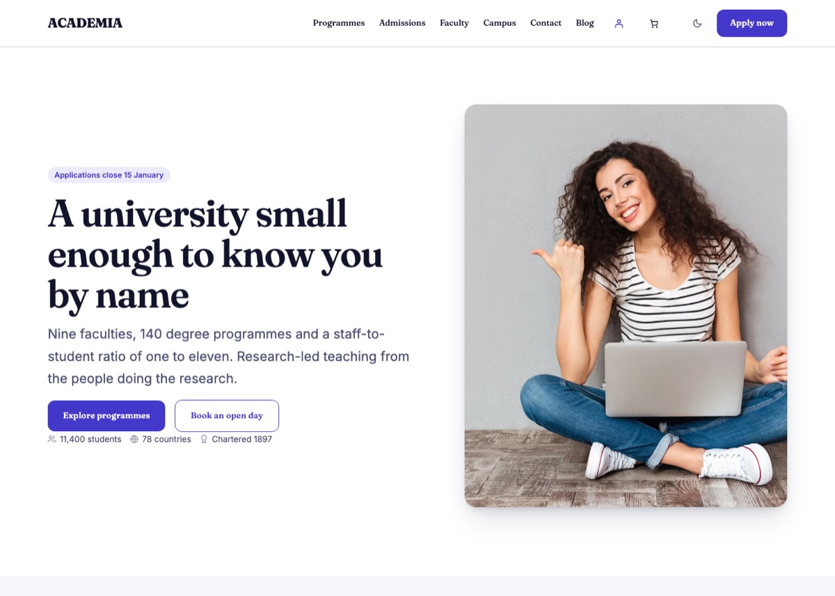 The University & college starter site