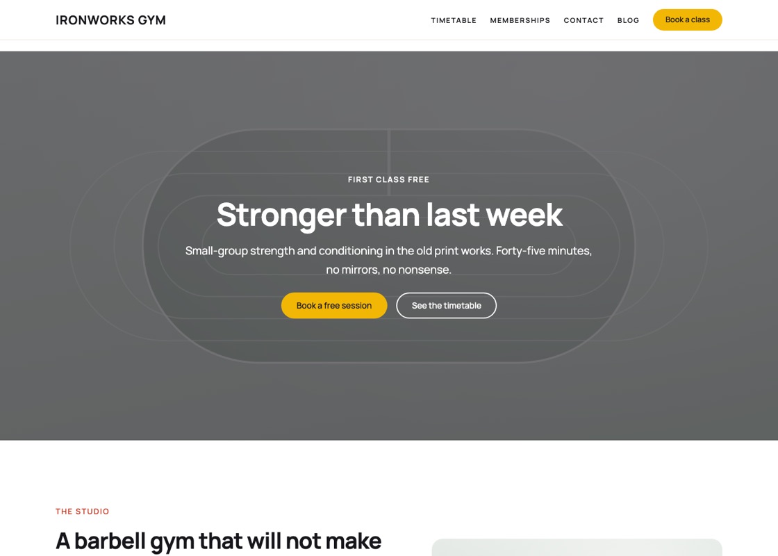 The Fitness studio starter site