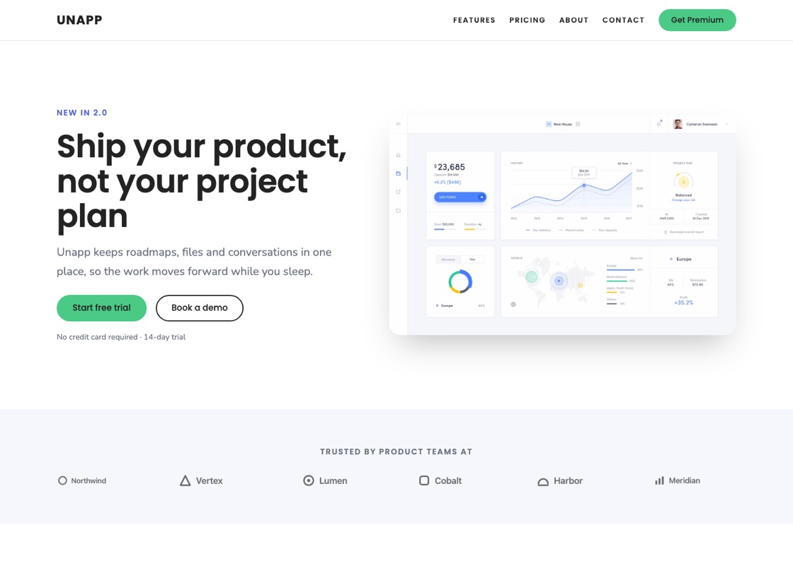 The SaaS & app starter site